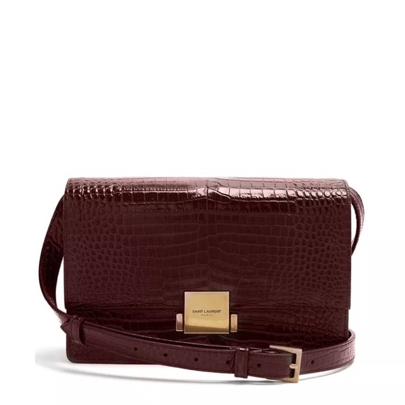 BNWT CROC EMBOSSED SAINT LAURENT BELLECHASSE BAG - Picture 5 of 8